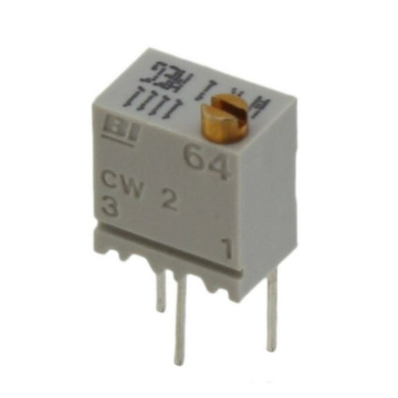 Pack of 5 64WR10KLF Trimmer 10 kOhms 0.25W, 1/4W PC Pins Through Hole Trimmer Potentiometer Cermet 12.0 Turn Top Adjustment