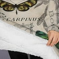 thumbnail image 3 of Oversized Wearable Blanket Hoodie,Butterfly Leaf Text Pattern Sherpa Blanket Hoodie with Super Pockets,Super Warm Fuzzy Pullover for Women & Men, 3 of 6