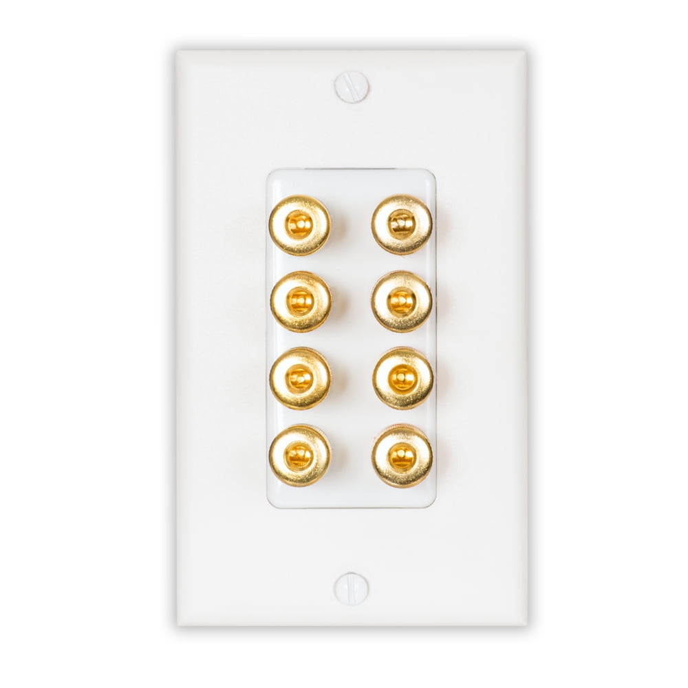 Theater Solutions WP4 Home Theater Speaker Wire Wall Plate 4 Speaker 8