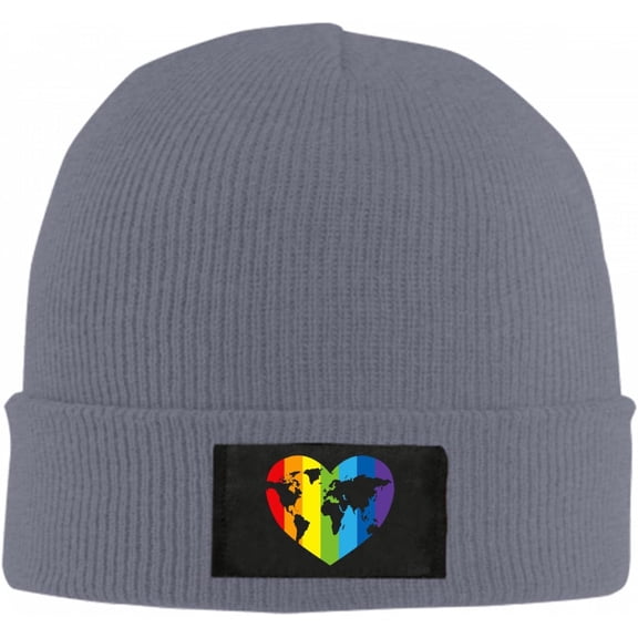 Gay Pride Beanie Hat for Women Men Winter Hat Cuffed Winter Beanie Warm Skull Cap Plain Knit Hat Cap