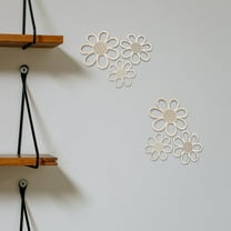 NICEXMAS 6Pcs Assorted Color Daisy Wall Hangings Made from Wood for Nursery and Home Decor