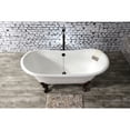 thumbnail image 2 of Aqua Eden VCTNDS6731NL5 67-Inch Cast Iron Oval Double Slipper Clawfoot Tub (No Faucet Drillings) in White/Oil Rubbed Bronze, 2 of 7