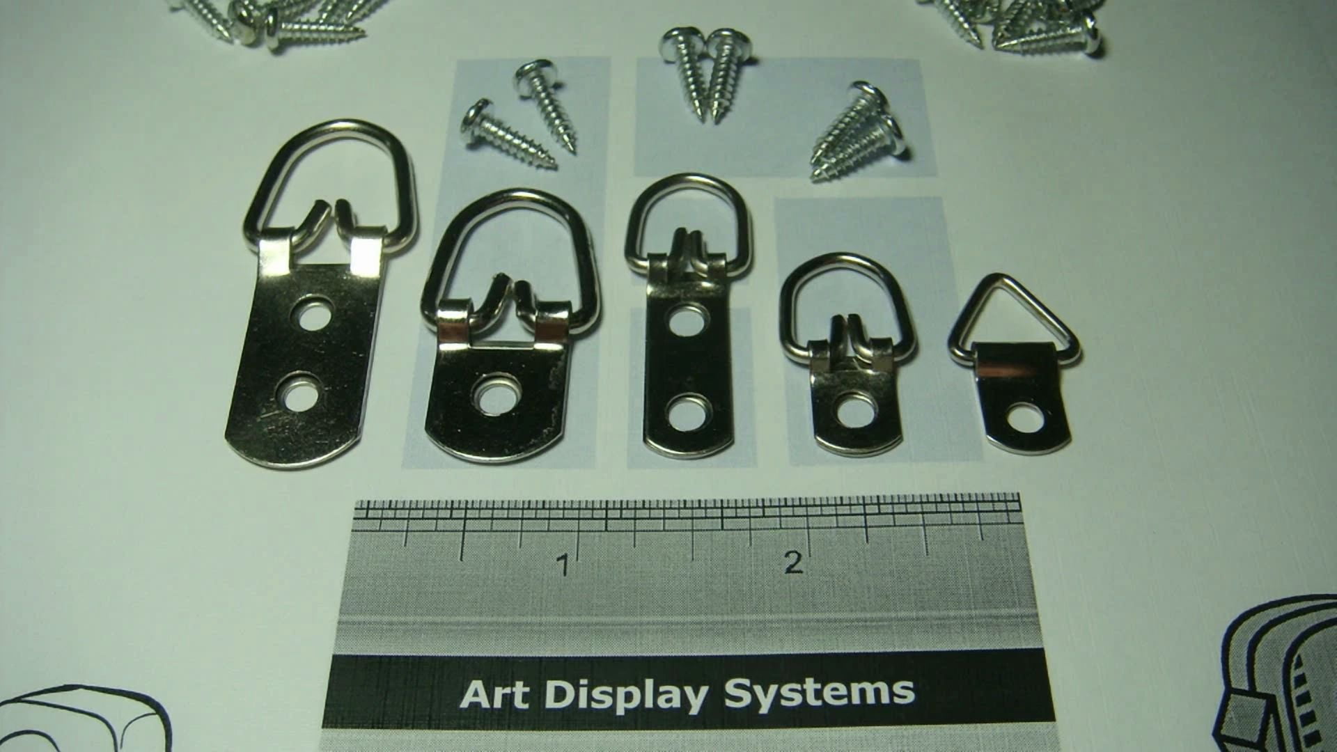CRESTIN- 25 Medium D-Ring Picture Hanger Strap Mirror Hanger 100 # 6-1/2" Screw +Sample