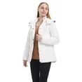 thumbnail image 6 of Wantdo Women's Puffer Jacket Recycled Padded Winter Jacket Puffy Coat with Removable Hood White XL, 6 of 12