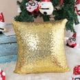 thumbnail image 5 of PiccoCasa 18"x18" Decorative Cushion Cover Sparkling Glitter Sequin Throw Pillowcase, Gold, 5 of 8