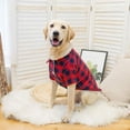 thumbnail image 2 of Abrigo de invierno para perros a cuadros de estilo británico, abrigo para perros resistente al viento y al frío, chaqueta para perros, chaleco para perros pequeños, medianos y grandes con bolsillo, 2 of 5
