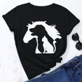 thumbnail image 2 of Camiseta de manga corta con estampado de animales y cuello redondo suelto a la moda de verano para mujer Pompotops hfajkhk134409, 2 of 7