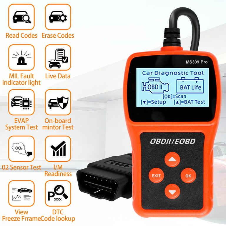 Threns Car OBD2 Scanner Professional Engine Fault Code Reader 2.4inch  Screen Diagnostic Scan Tool 