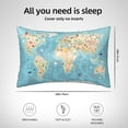 thumbnail image 4 of KLL World Map With Animals 1 Pattern Silk Pillowcase for Hair and Skin Standard Size 20"X 30" Soft Breathable Pillow Covers for Sleeping, 4 of 6