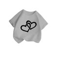 thumbnail image 3 of WEAIXIMIUNG T-Shirts pour Filles Enfant Filles Mignon Graphique Col Rond Manches Courtes Tee Été Décontracté T-Shirt 130, 3 of 5