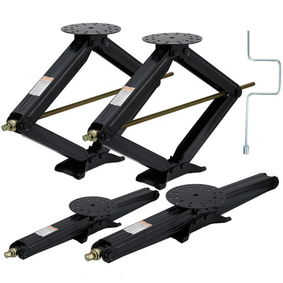 Set of 4 Camper Trailer RV Stabilizer Jacks, 7500Lb Heavy Duty 24" RV Stabilizer Leveling Scissor Jack with Crank Handle & Drill Sockets for Travel Trailer Camper