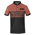 thumbnail image 4 of hotojiny Men's Henley Shirt Stripes Short Sleeve Work T-Shirts Fashion Colorblock Button Tops Casual Business Golf Tee, 4 of 5