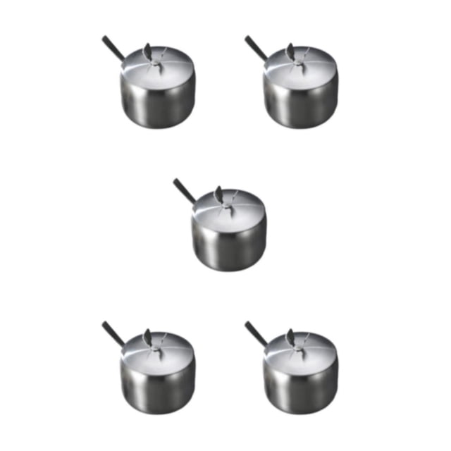 Moyic Stainless Steel Sugar Bowl Condiment Coffee Supplies Seasoning Design Jar Integrated Cooking Tea Spice Pot Salt Container Type2 NO2