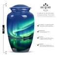 thumbnail image 4 of Radiant Auroras over Icy Reflections - Elegant Large Urn for Women - Graceful Memorial Container for Ashes - Adult Size - Urns For Human Ashes Adult - 10 Inch, 4 of 5