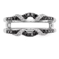 thumbnail image 4 of 14K White Gold Ring Band Wedding Diamond Round Black & Guard, 4 of 7