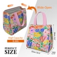 thumbnail image 3 of Pioneer Flower Floral Print Pattern Insulated Lunch Bag for Women & Adults,Large Portable Soft Cooler Lunch Bag,Thermal Food Storage Tote with Pearl Cotton,8.66L,8.75x5.75x9.5 Inch, 3 of 6