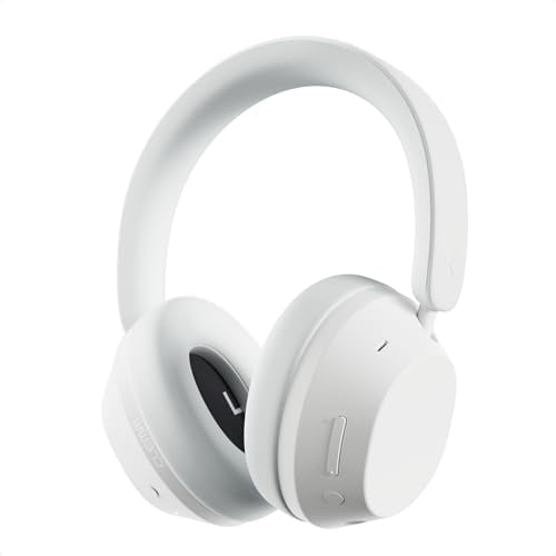 Clemm Preset Auriculares inalámbricos supraaurales con micrófono, tiempo de reproducción de 95 horas, Bluetooth, espuma viscoelástica y tacto suave (Marfil)