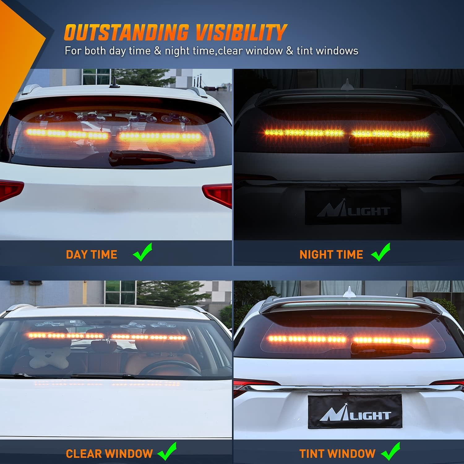 Nilight 17" LED Directional Light Bar, 32 LEDs, 2-in-1 Design with 23 Lighting Modes, Universal Vehicle Mount