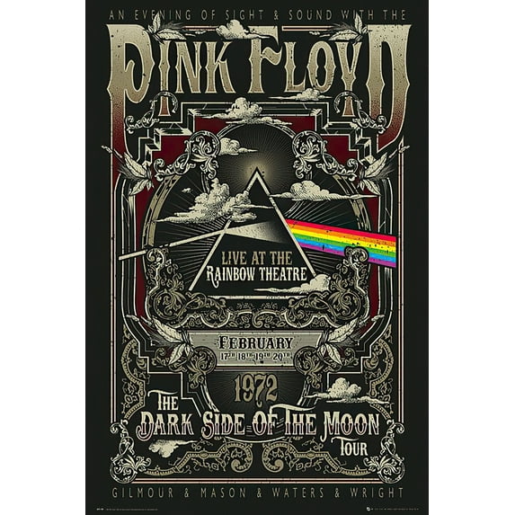 Pink Floyd - Music Poster / Print (Promo Poster - Live At The Rainbow Theatre - 1972) (Clear Poster Hanger)