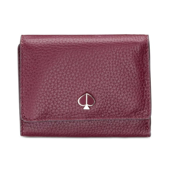 Kate Spade New York Polly Trifold Leather Wallet Handbag (Cherrywood)