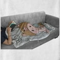 thumbnail image 6 of Butterfly Soft Flannel Fleece Throw Blanket, Cartoon Baby in Bear Hat and Teddy Bear with Butterflies Best Friends Print, Cozy Plush for Indoor and Outdoor Use, 50" x 60", Multicolor, by Ambesonne, 6 of 6
