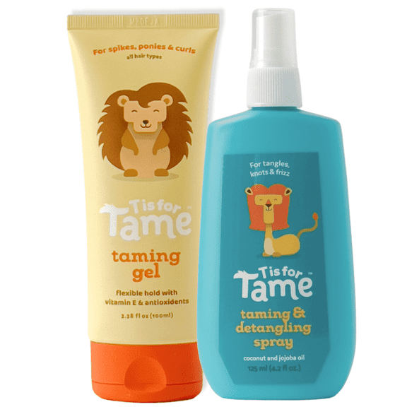 T is for Tame - Hair Taming Gel & Detangling Spray Duo for Kids & Babies, Vegan, Natural Hold, All Hair Types