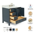 thumbnail image 3 of Ariel Cambridge 37 In. Right Offset Oval Single Sink Vanity With Carrara White Marble 0.75 In Countertop In Midnight Blue, 3 of 10