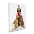 thumbnail image 3 of Joyful Mrs. Claus & Dogs Holiday Christmas Illustration Animals & Insects Painting Gallery-Wrapped Canvas Print Wall Art, 3 of 5