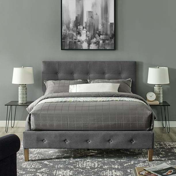 Modern Sleep Lancaster Modern Tufted Upholstered Platform Bed
