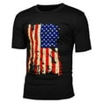 thumbnail image 3 of Baqcunre Tshirts Shirts For Men Men'S Retro Casual Short Sleeve Men'S T Shirt Round Neck American Independence Day Print Polo Shirts For Men Tops For Men Black L, 3 of 5