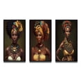 thumbnail image 2 of Designart "Modern African Beauty in Cultural Attire II" African American Woman Framed Wall Art Set Of 3 - Brown Woman African American Frame Gallery Wall Set For Home Decor, 2 of 6