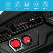 Kidzone 12V 7AH Kids Ride On Car Licensed Lamborghini Urus Electric Vehicle High/Low Speed With 2.4G Remote Control, Horn, Radio, USB Port, Spring Suspension, Opening Door, LED light, Pink