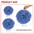 thumbnail image 2 of Pompones de papel de seda de 8" 10" 12", 12 piezas de flores de papel para decoración de fondo de boda, despedida de soltera, fiesta de cumpleaños, azul marino, 2 of 6
