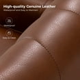 thumbnail image 2 of Traditional Genuine Leather Accent Chairs with Nailhead Trim Tufted Armchairs Set of 2 for Living Room Brown, 2 of 7
