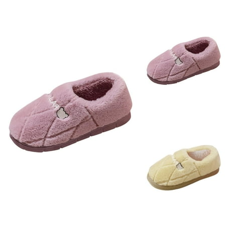 Slippers for Women 2025 Winter Plush Fuzzy Fluffy Cozy Cute Flat Slipper Indoor House Slippers