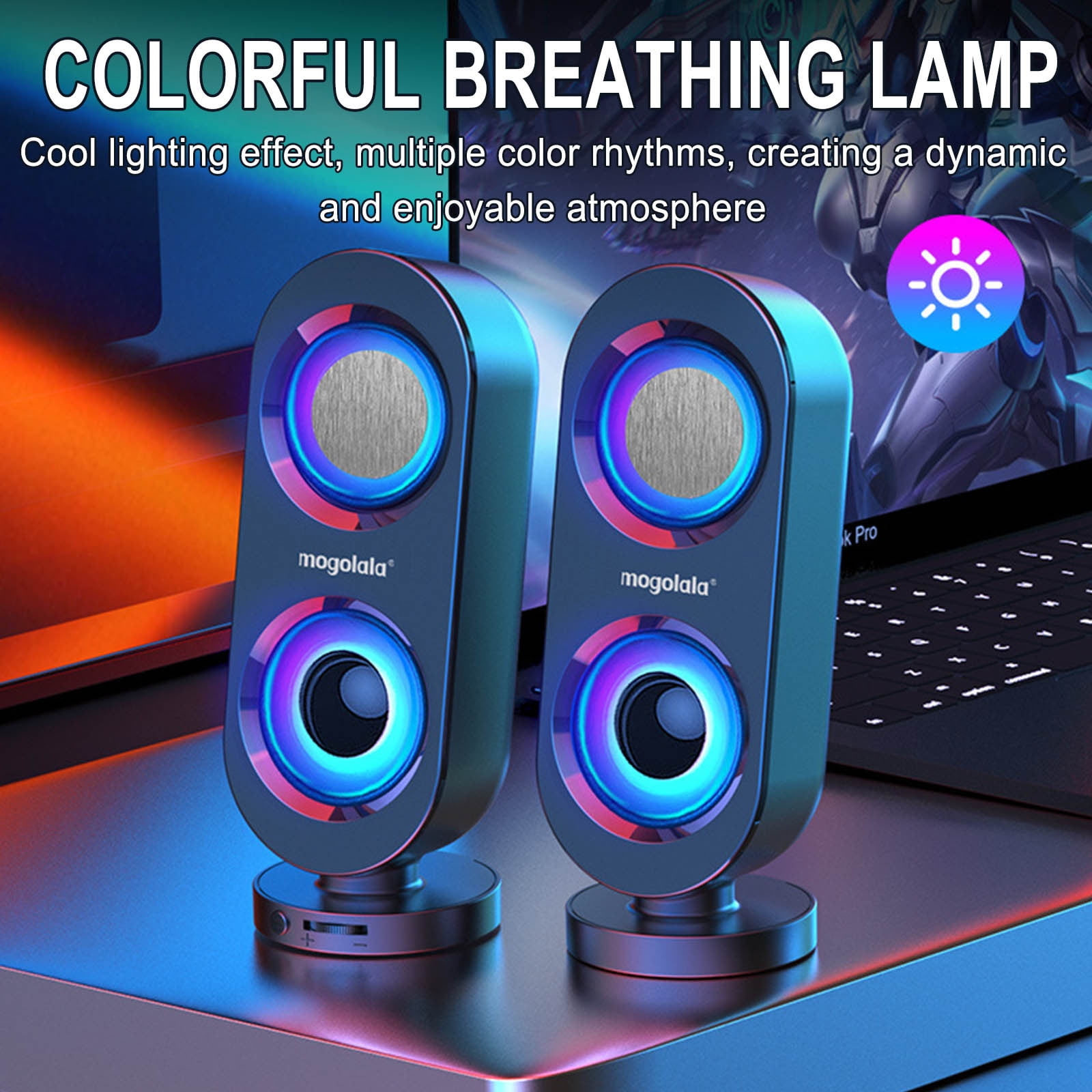 FNYOXU Bluetooth Speaker Desktop Game Computer Audio Desktop Home Mobile Phone Small Speaker Mini Subwoofer Wired USB High Volume