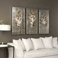 thumbnail image 2 of Uttermost Champagne Leaves Wood Canvas Acrylic Art in Multi-Color (Set of 3), 2 of 3