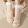 thumbnail image 5 of Voska Women's Warm Fleece Lined Floor Socks Sherpa Thick Snow Socks Cozy Sleeping Socks Home Winter Gift for Women Girls Beige One Size, 5 of 5