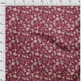 thumbnail image 3 of oneOone Cotton Poplin Carmine Red Fabric Leaves & Floral Artistic Diy Clothing Quilting Fabric Print Fabric By Yard 56 Inch Wide, 3 of 4
