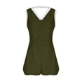 thumbnail image 5 of Women's Jumpsuit Color Blocking V-Neck Sleeveless Short Romper, Sporty Summer Casual Beach Outfit, 5 of 7