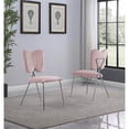 thumbnail image 2 of Winged Side Chairs with Pink Velvet and Silver Chrome Base (Set of 4), 2 of 2