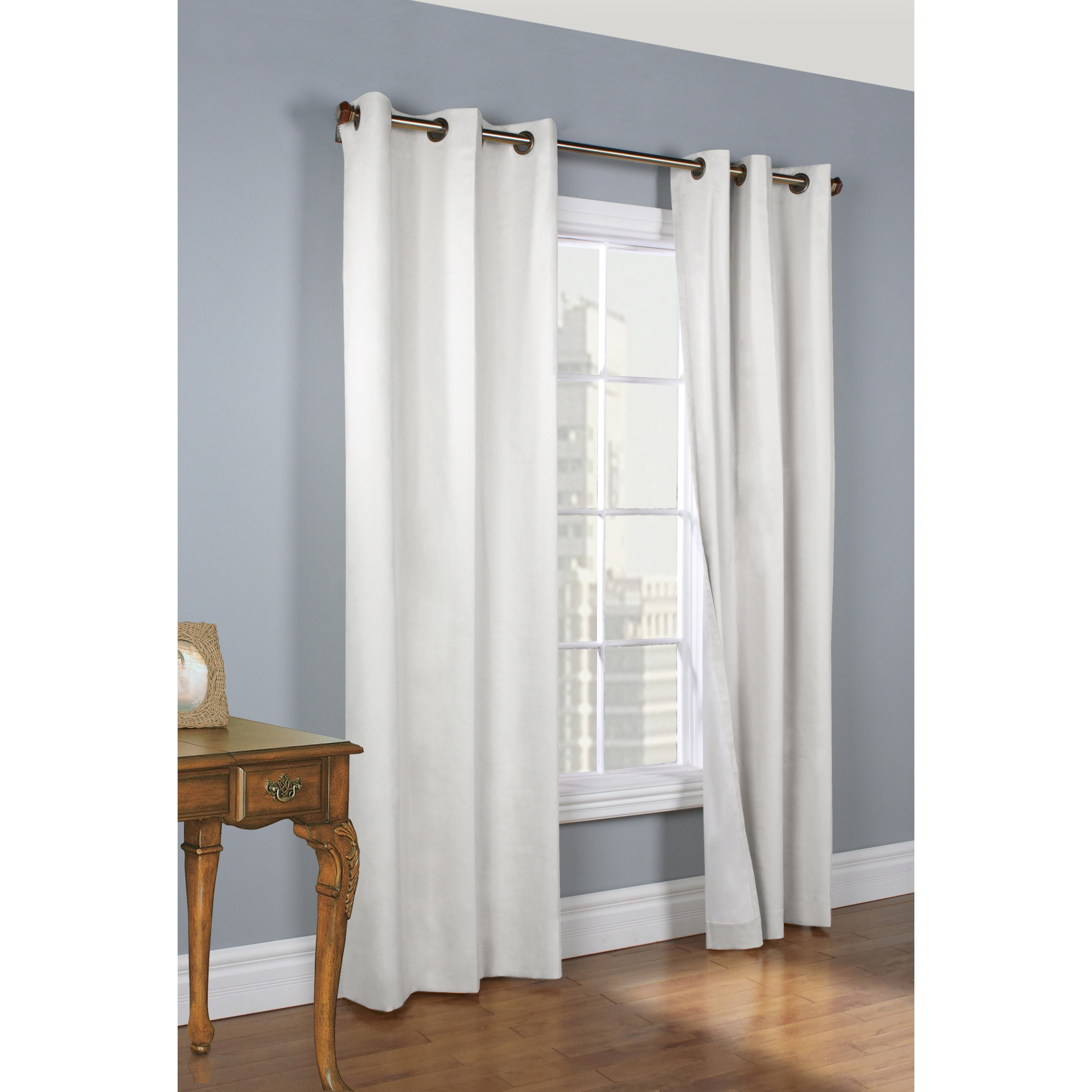 Winmate Insulated Cotton Grommet Curtain Panel - Pair each 40" x 95" in White