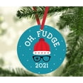thumbnail image 2 of Koyal Wholesale Funny Christmas Ornaments 2021 Oh Fudge Christmas Story Round Metal Ornament, White Elephant Ideas 1-Pk, 2 of 5