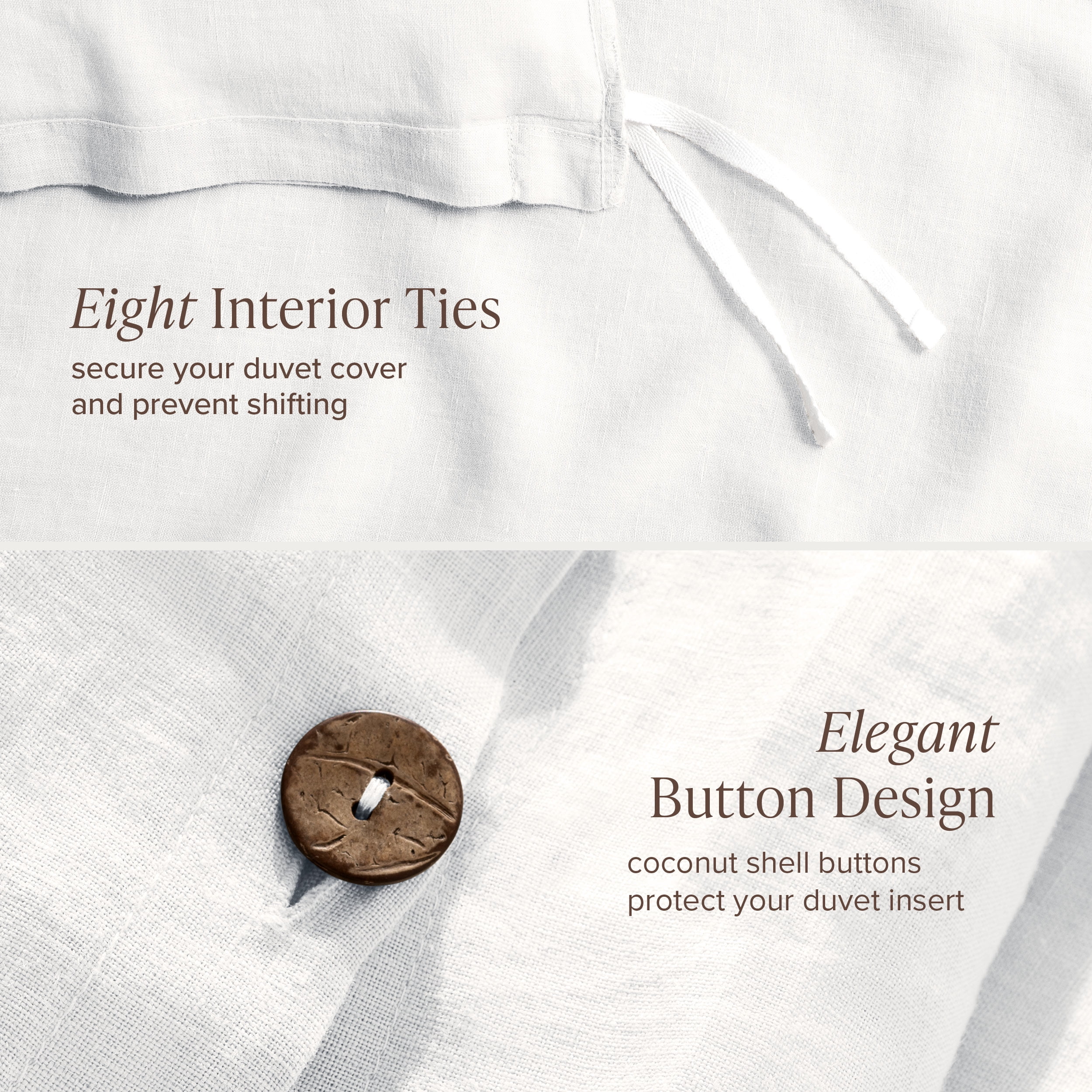 Bare Home Linen Duvet Cover Set - Lightweight & Breathable - Twin/Twin XL, White, 2-Pieces