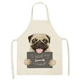 thumbnail image 1 of Awdenio DOG PUG Printed Cotton Linen Sleeveless Apron Kitchen, 1 of 1