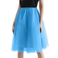 thumbnail image 3 of Women Elastic Waist Layered Tulle Skirt Flowy Midi Tutu Skirt for Party Dancing, 3 of 4