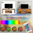 thumbnail image 6 of Modern Farmhouse TV Stand for TV up to 55 inches, Rustic TV Console Table Stand with 16-Color LED Lights, Home Living Room Entertainment Center, Fir Wood, 51"L×14" W×18"H, 6 of 11