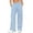 *Light Blue, variant on VBVC Women's Lightweight Parachute Cargo Pants , Quick Dry Drawstring Wide Leg Trousers For Women , Ladies' Adjustable Hem Joggers with Pockets, Black , S-3XL