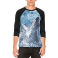 thumbnail image 1 of Hungry Great White Shark Breaching Mens Raglan T Shirt, 1 of 1