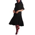 thumbnail image 3 of Txlixc, vestido Midi informal de verano para mujer, vestido fruncido de manga corta acampanado de Color sólido, vestido holgado de línea A a la moda Txlixc Moda, 3 of 6